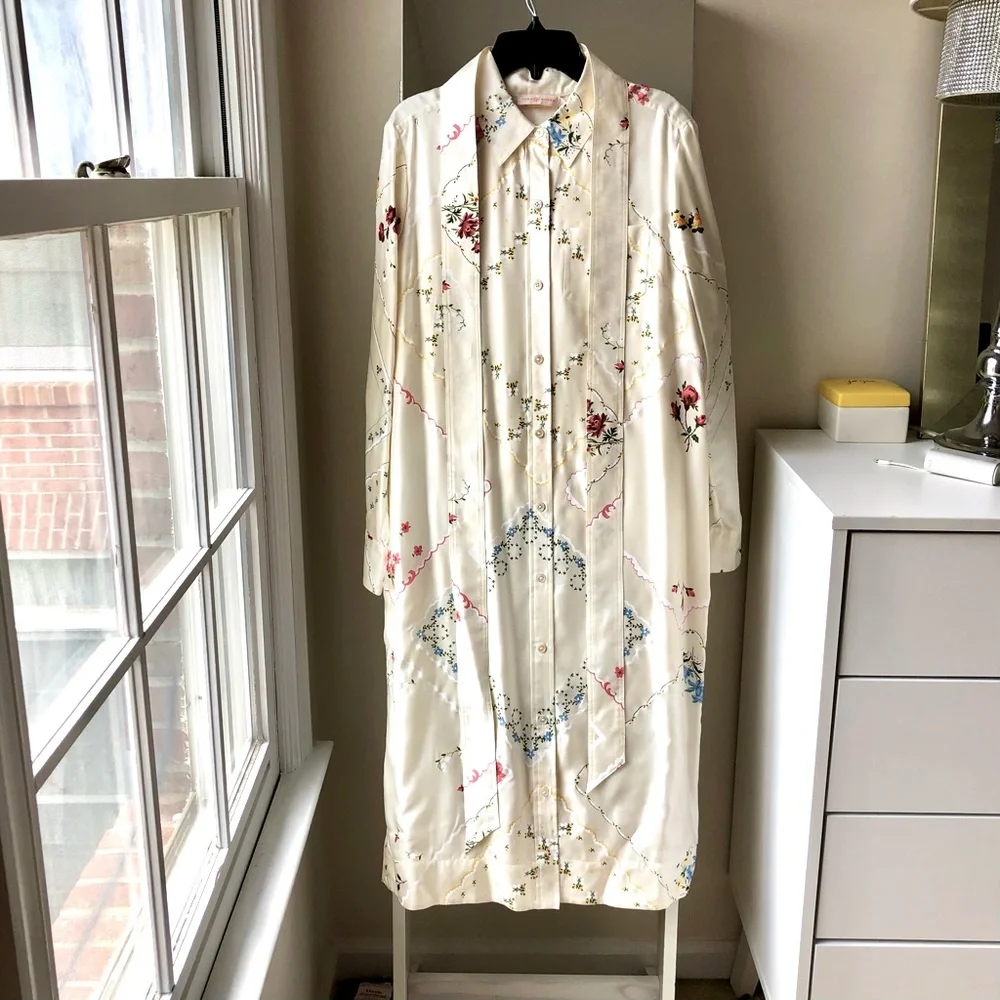 ๐คฉ Sz 6 Tory Burch silk shirt dress - Picture 1 of 8